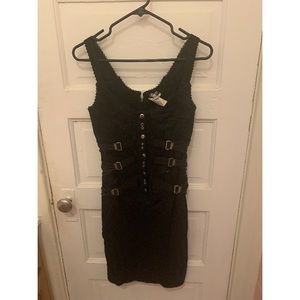 Dolce & Gabbana D&G Black Woven Corset Dress IT 40